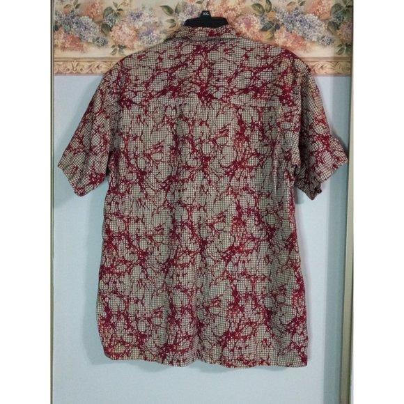 Mountain Dew Medium Splatter Checkered Casual Occasion Statement Button Down Shi - Picture 4 of 6